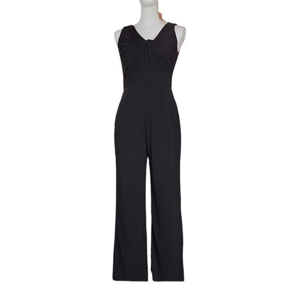 Maggy London 2 4 Black Yoli Jumpsuit‎ Jersey Knit Sleeveless Relaxed Leg - Picture 5 of 13